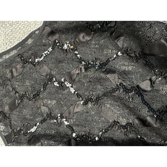 NWOT Vintage Delicates Bodysuit Womens 2X 22/24 Black Sheer Sequin‎ Sexy - Picture 10 of 15